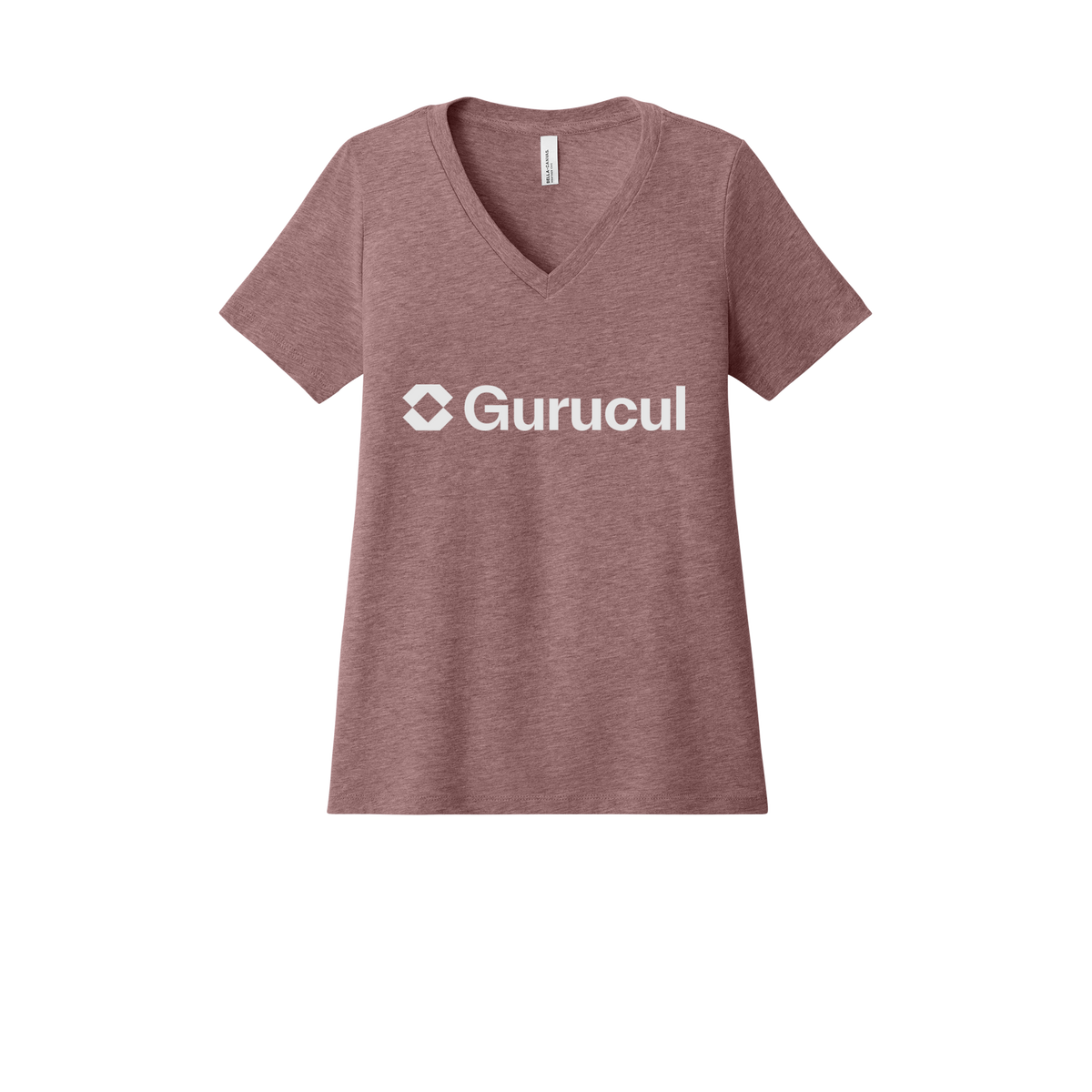 gurucul-womens-relaxed-v-neck-tee-dtf-front-6405CVC-heathermauve-flat-front