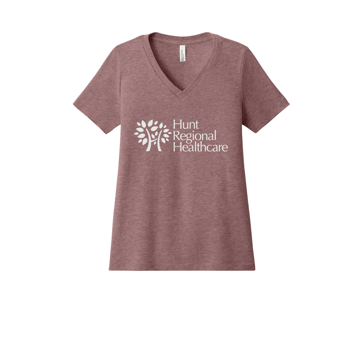 huntregional-womens-relaxed-v-neck-tee-dtf-front-6405CVC-heathermauve-flat-front