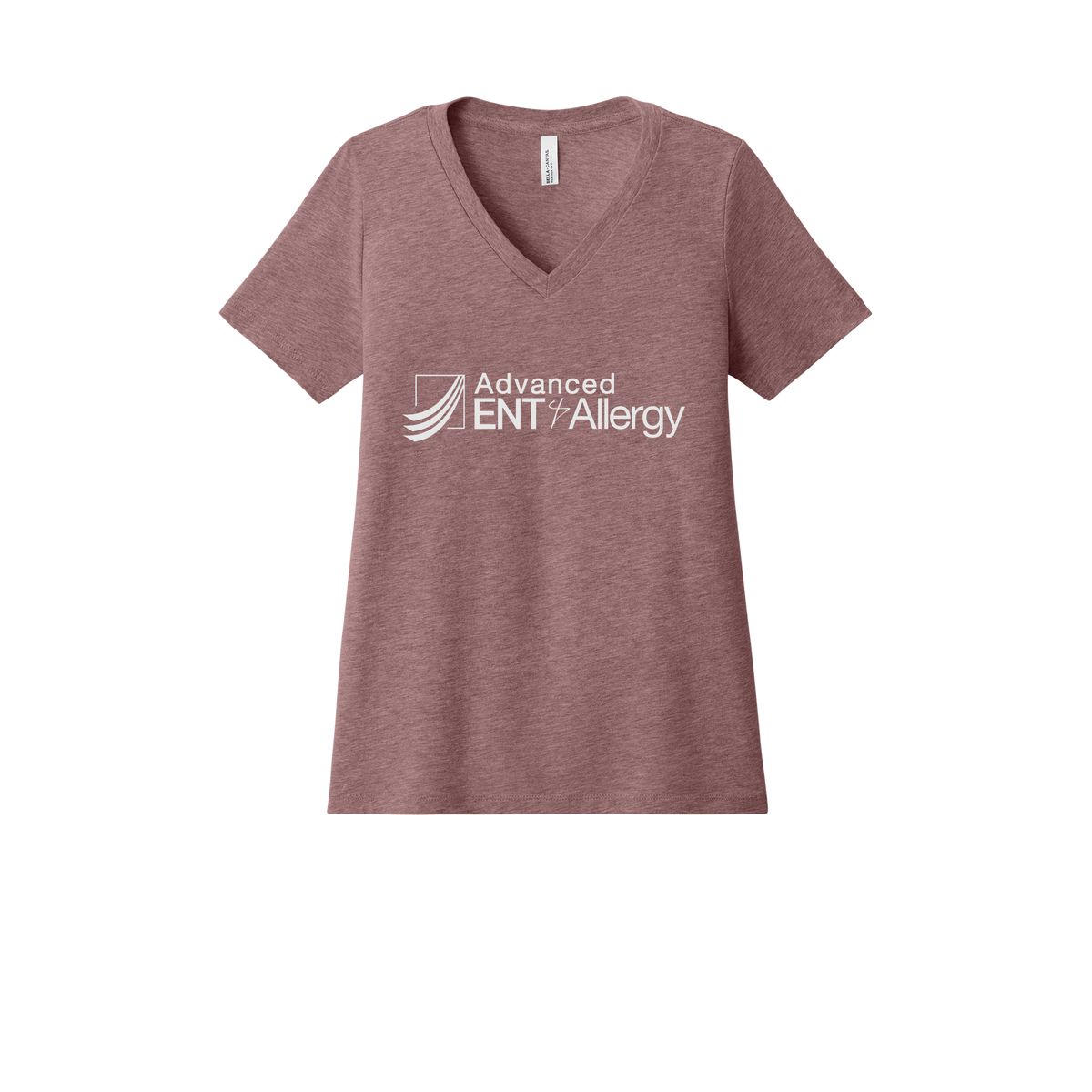 advancedentandallergy-womens-relaxed-v-neck-tee-dtf-front-6405CVC-heathermauve-flat-front