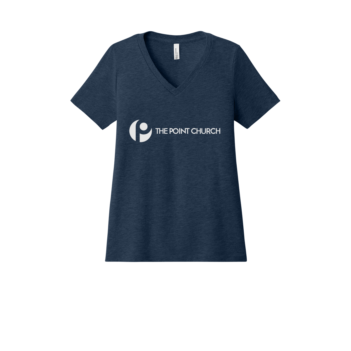 thepointva-womens-relaxed-v-neck-tee-dtf-front-6405CVC-heathernavy-flat-front