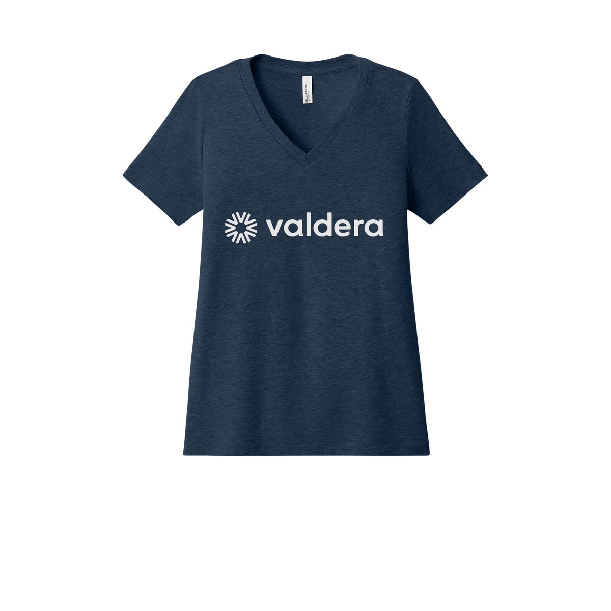 valdera-womens-relaxed-v-neck-tee-dtf-front-6405CVC-heathernavy-flat-front