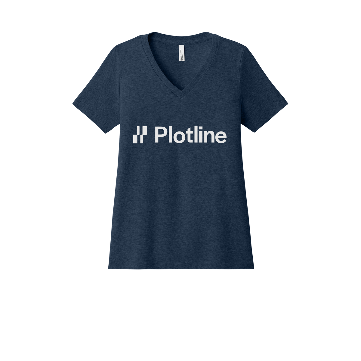 plotline-womens-relaxed-v-neck-tee-dtf-front-6405CVC-heathernavy-flat-front