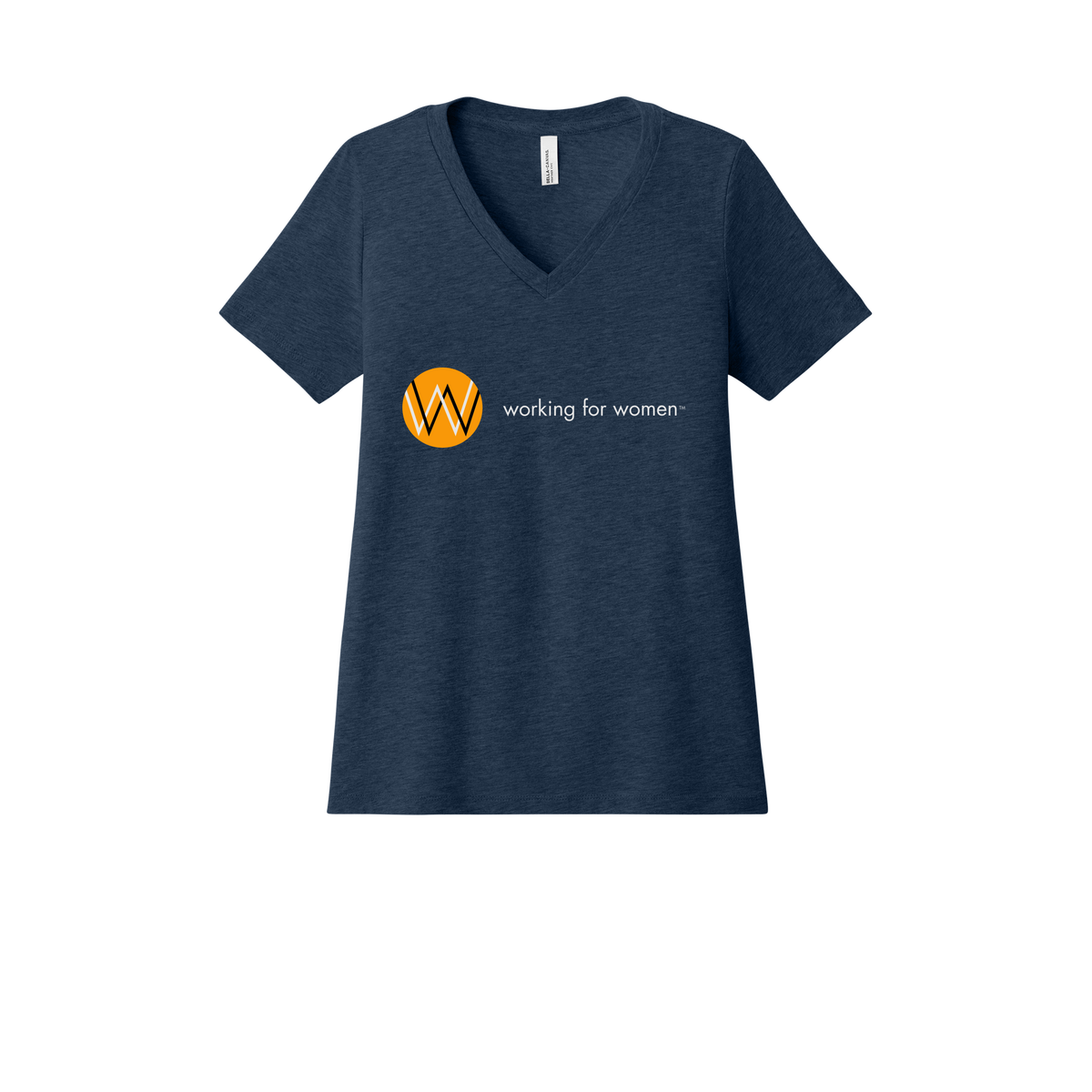workingforwomen-womens-relaxed-v-neck-tee-dtf-front-6405CVC-heathernavy-flat-front