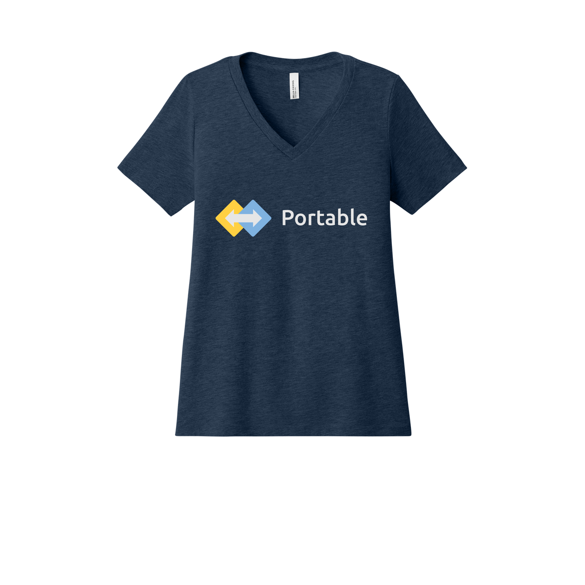 portable-womens-relaxed-v-neck-tee-dtf-front-6405CVC-heathernavy-flat-front