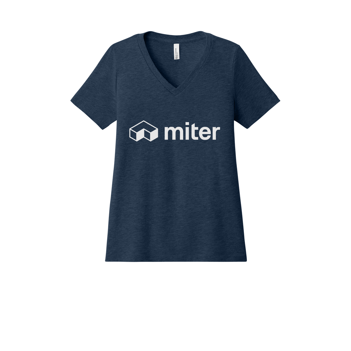 miter-womens-relaxed-v-neck-tee-dtf-front-6405CVC-heathernavy-flat-front