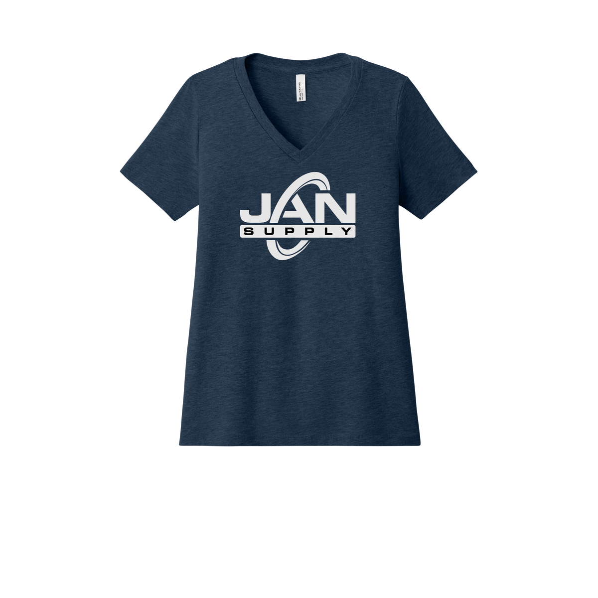 jan-pro-womens-relaxed-v-neck-tee-dtf-front-6405CVC-heathernavy-flat-front