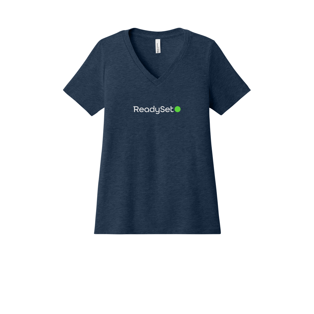 readysetsurgical-womens-relaxed-v-neck-tee-dtf-front-6405CVC-heathernavy-flat-front
