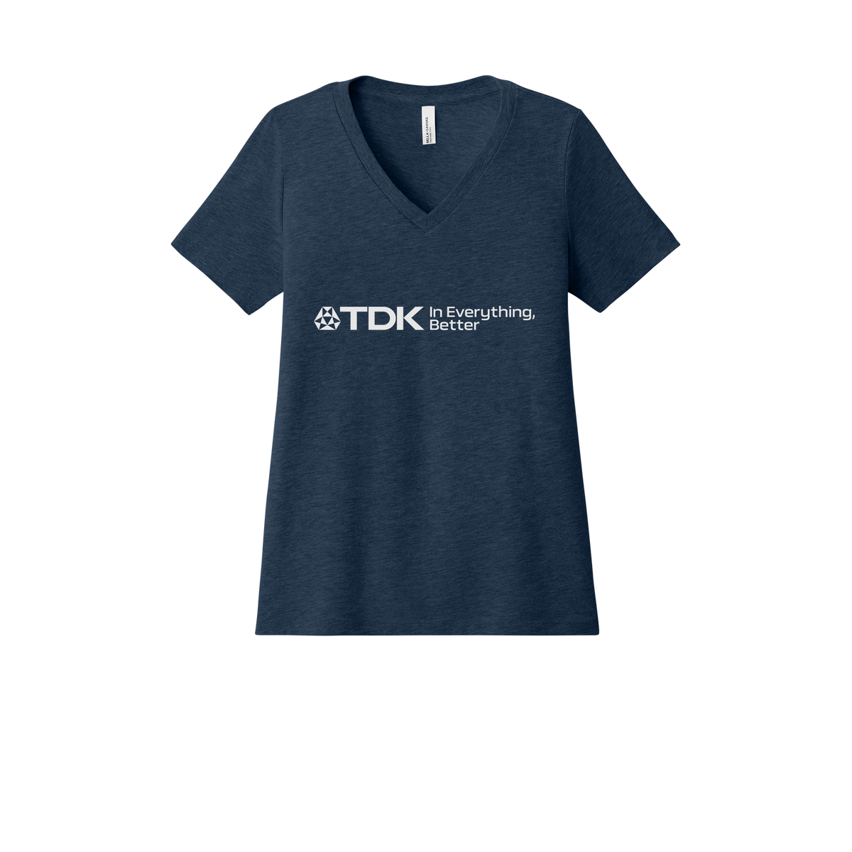 tdk-womens-relaxed-v-neck-tee-dtf-front-6405CVC-heathernavy-flat-front