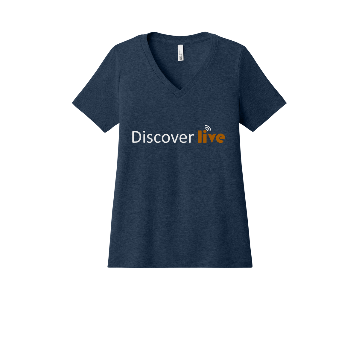 discover-womens-relaxed-v-neck-tee-dtf-front-6405CVC-heathernavy-flat-front