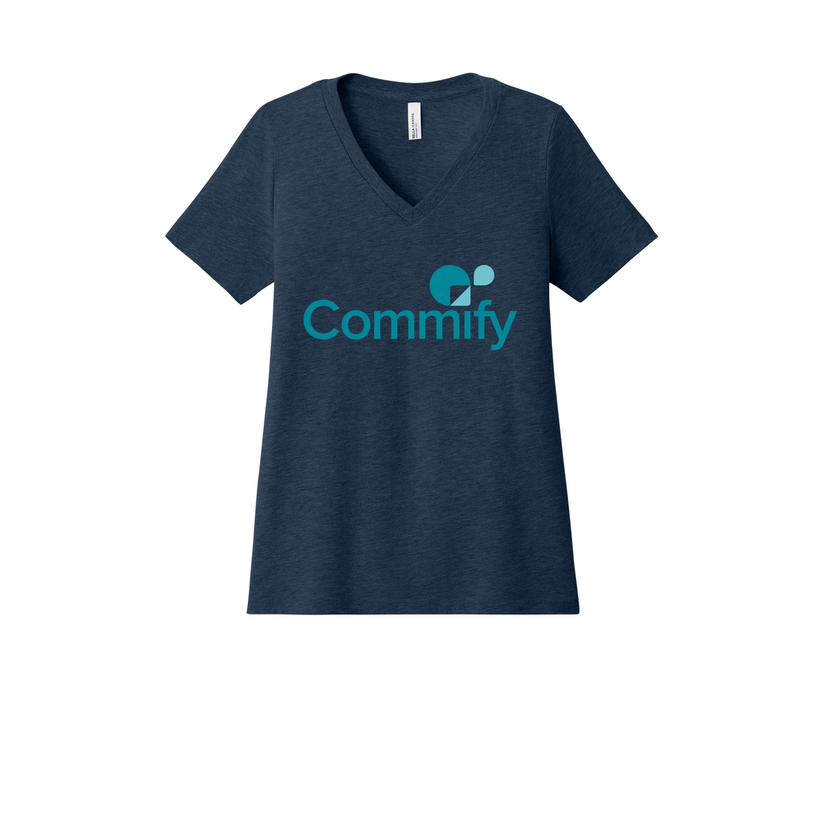 commify-womens-relaxed-v-neck-tee-dtf-front-6405CVC-heathernavy-flat-front