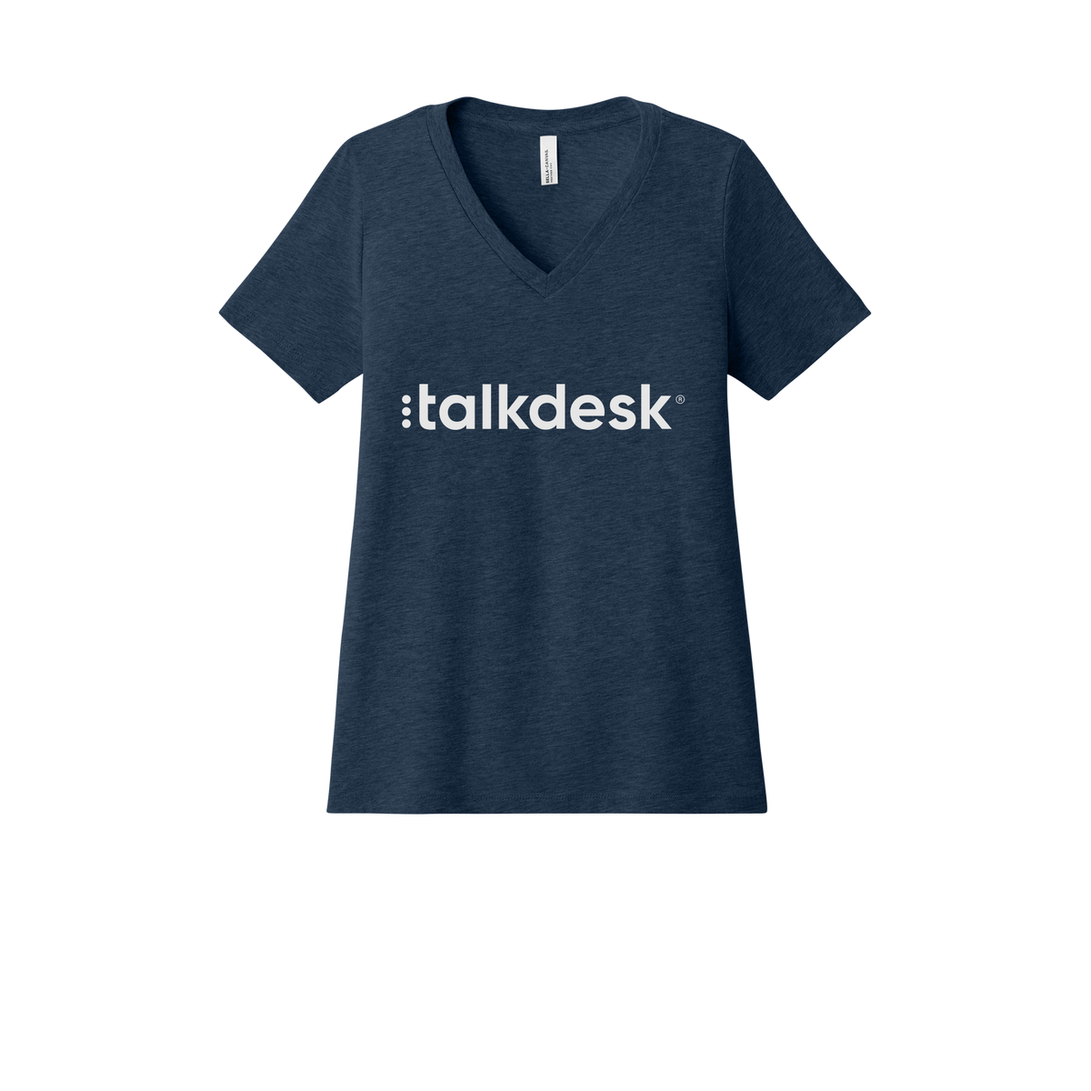 talkdesk-womens-relaxed-v-neck-tee-dtf-front-6405CVC-heathernavy-flat-front