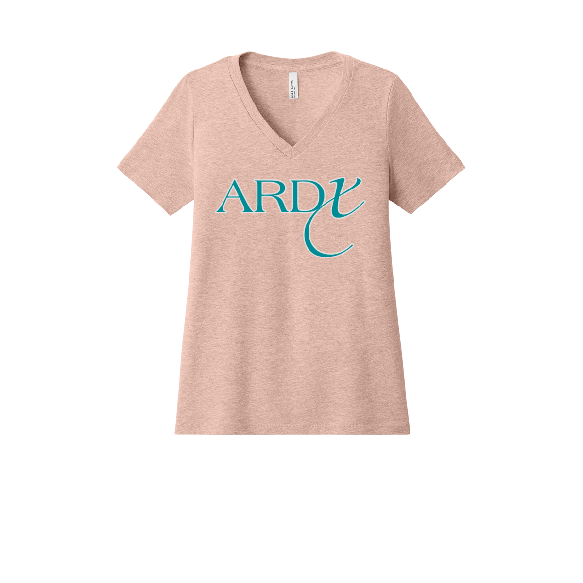 ardx-womens-relaxed-v-neck-tee-dtf-front-6405CVC-heatherpeach-flat-front