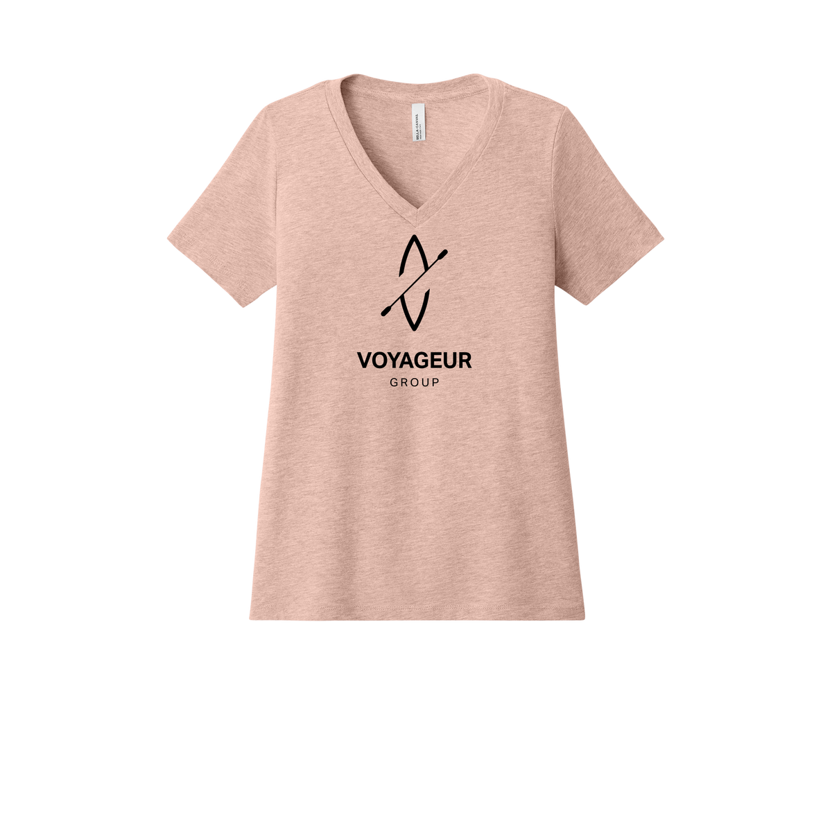 voyageurgroup-womens-relaxed-v-neck-tee-dtf-front-6405CVC-heatherpeach-flat-front