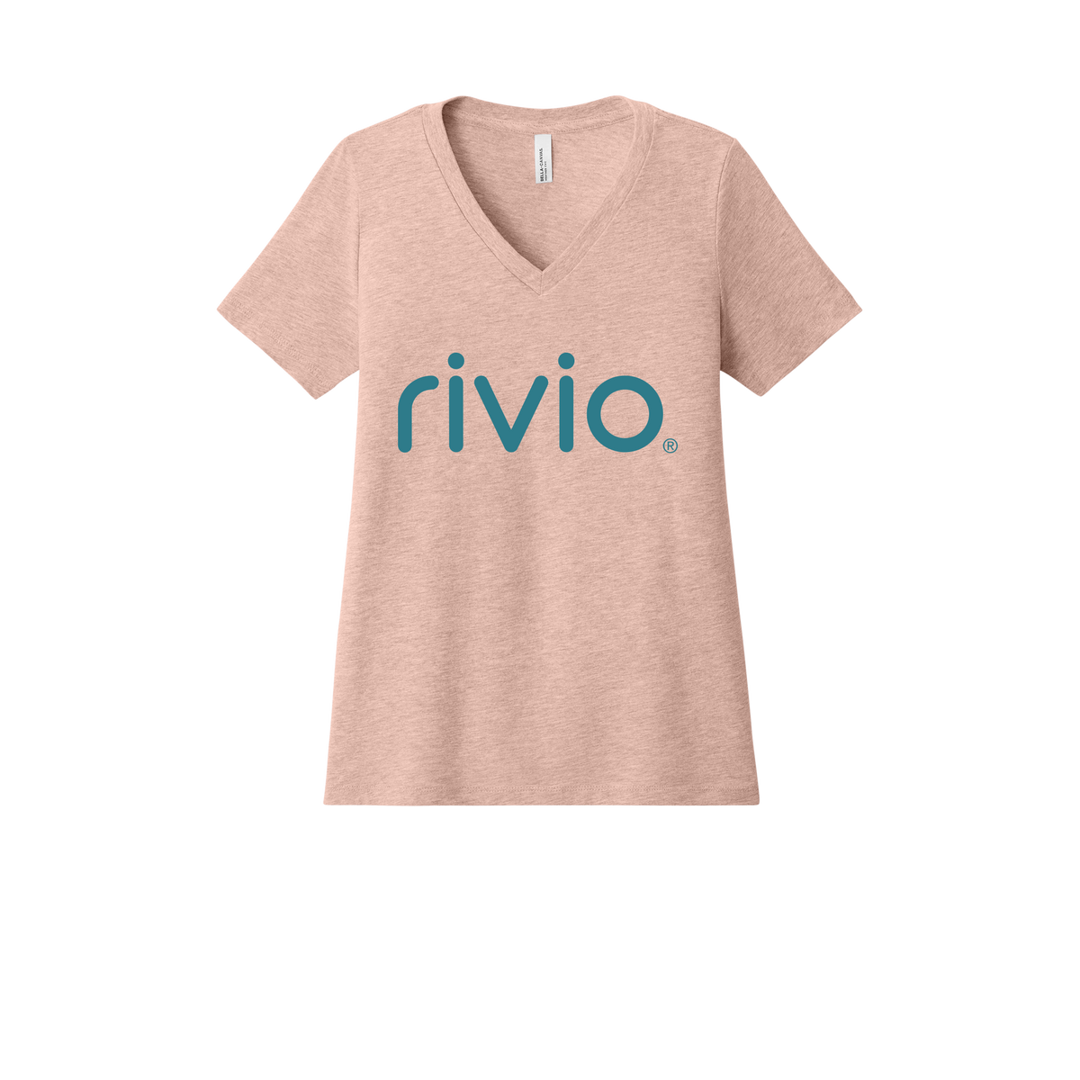 rivio-womens-relaxed-v-neck-tee-dtf-front-6405CVC-heatherpeach-flat-front