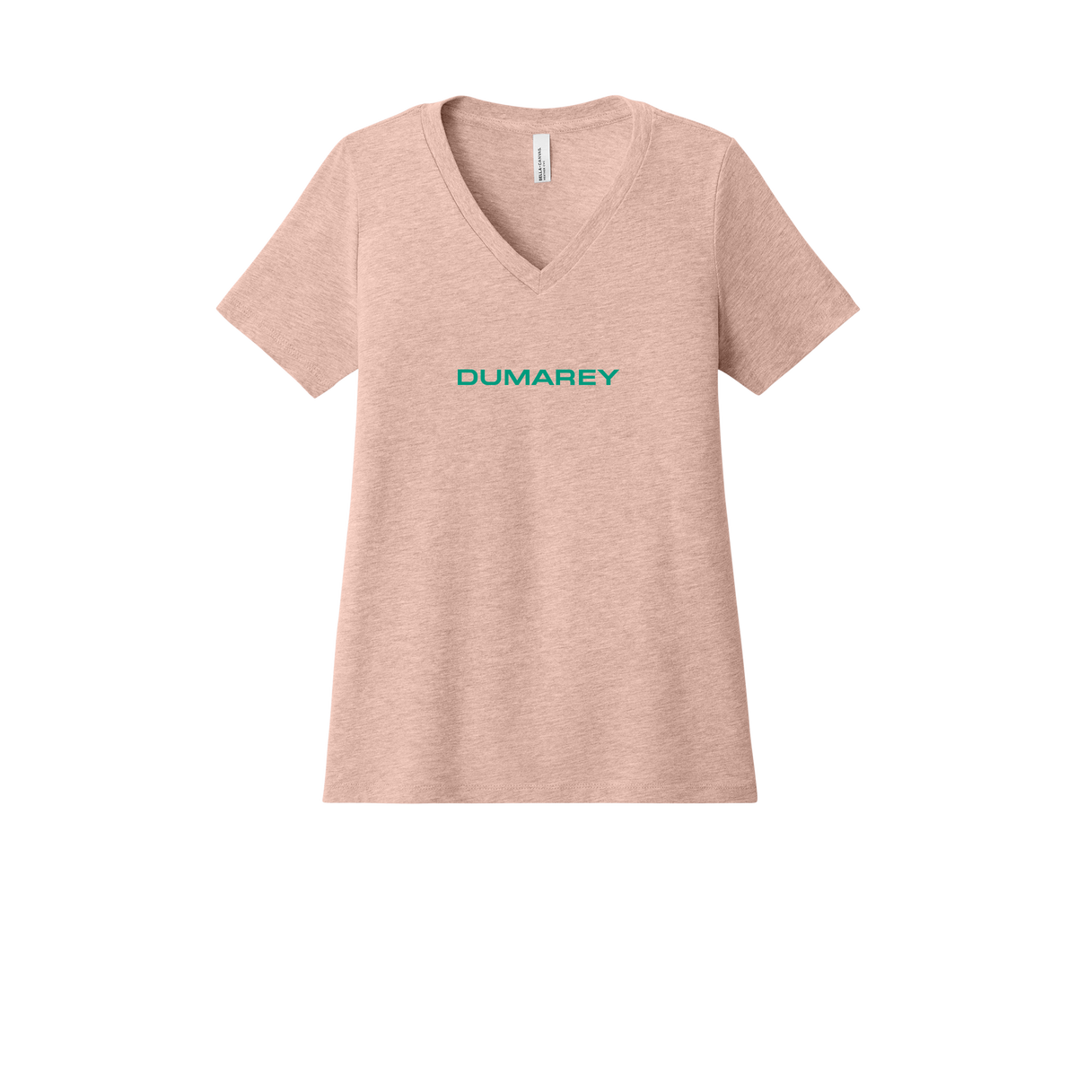 dumarey-womens-relaxed-v-neck-tee-dtf-front-6405CVC-heatherpeach-flat-front