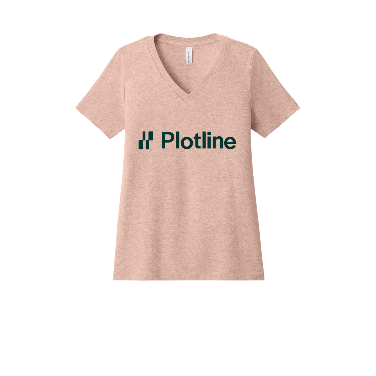 plotline-womens-relaxed-v-neck-tee-dtf-front-6405CVC-heatherpeach-flat-front