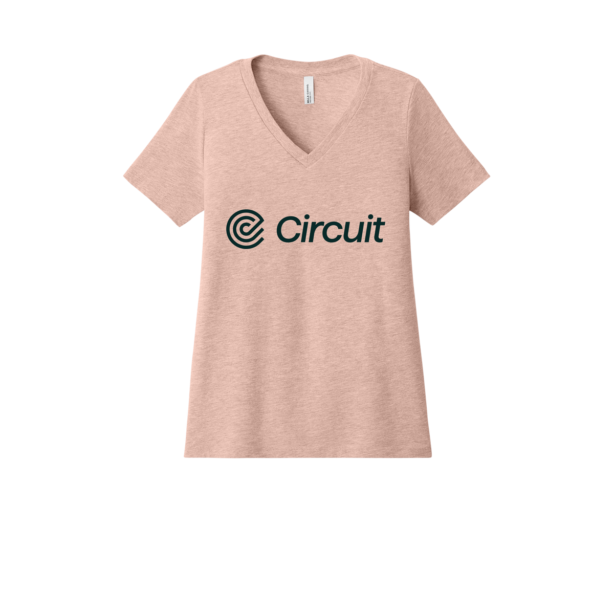 ridecircuit-womens-relaxed-v-neck-tee-dtf-front-6405CVC-heatherpeach-flat-front