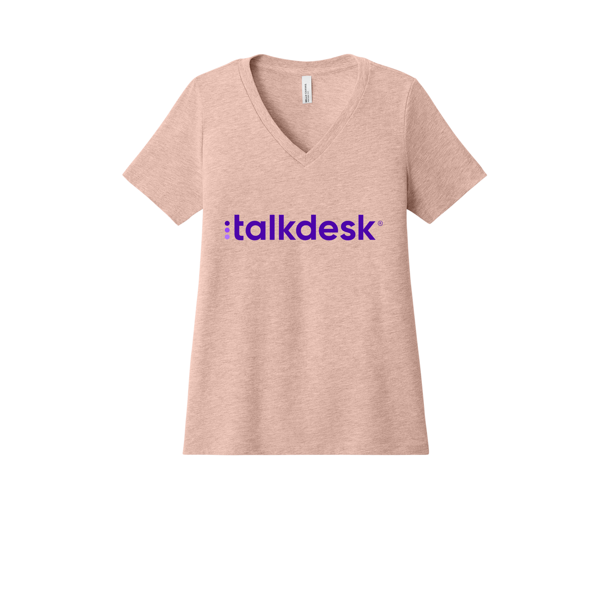 talkdesk-womens-relaxed-v-neck-tee-dtf-front-6405CVC-heatherpeach-flat-front