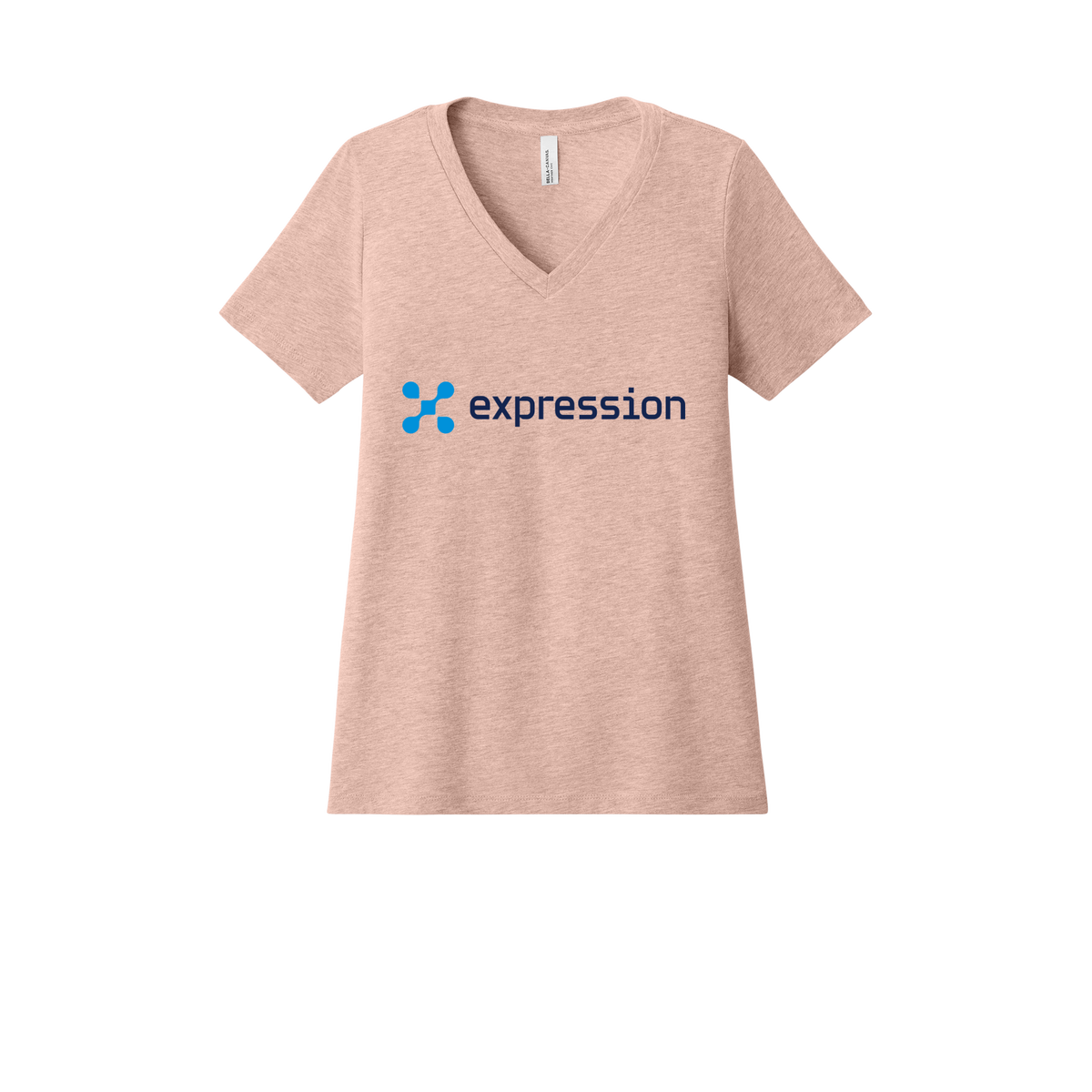 expr-womens-relaxed-v-neck-tee-dtf-front-6405CVC-heatherpeach-flat-front
