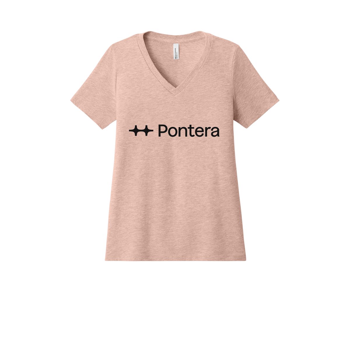 pontera-womens-relaxed-v-neck-tee-dtf-front-6405CVC-heatherpeach-flat-front