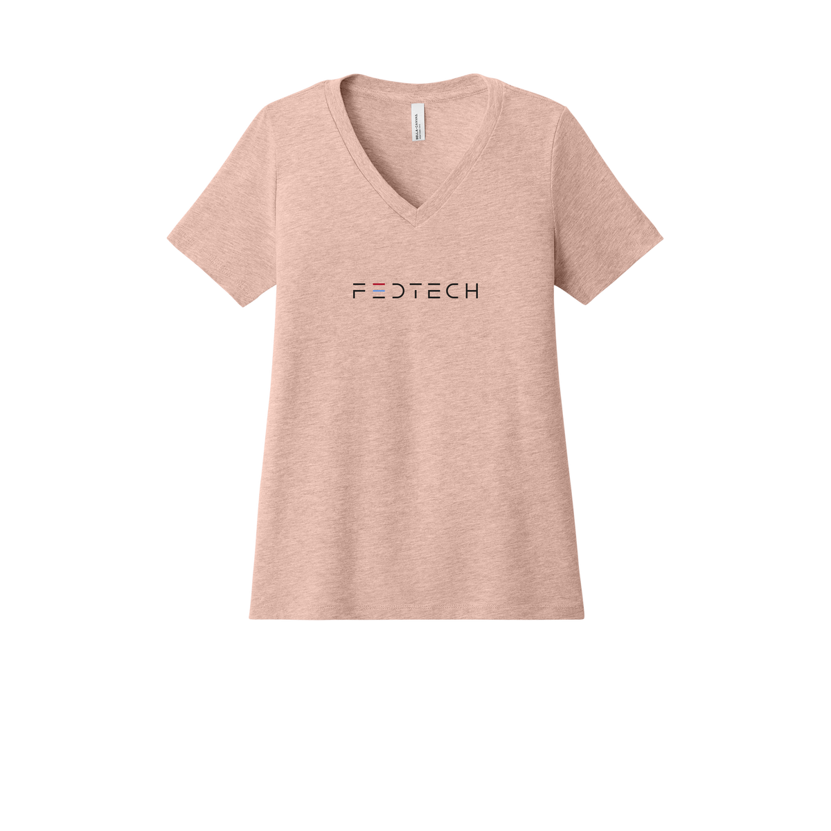 fedtech-womens-relaxed-v-neck-tee-dtf-front-6405CVC-heatherpeach-flat-front