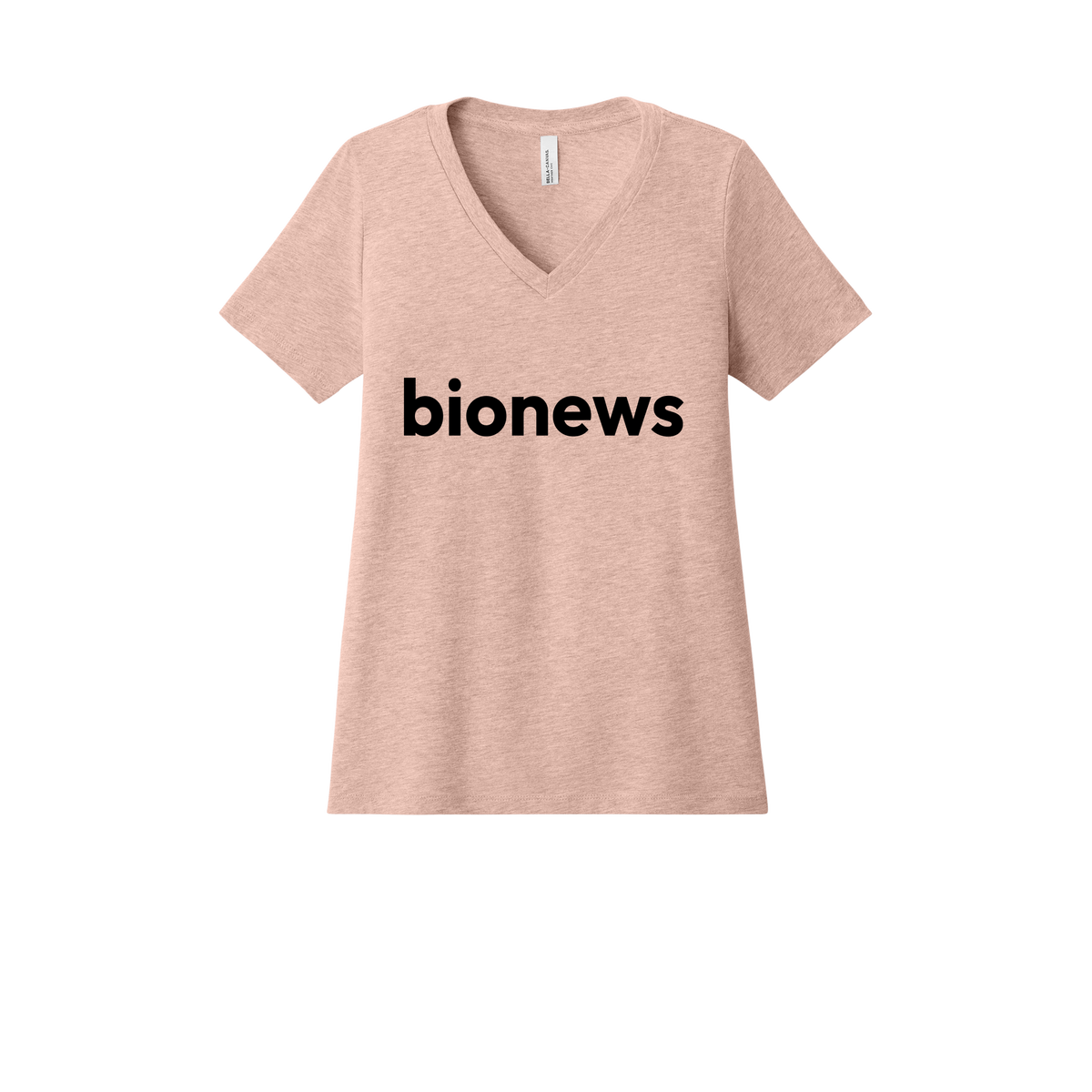 bionews-womens-relaxed-v-neck-tee-dtf-front-6405CVC-heatherpeach-flat-front