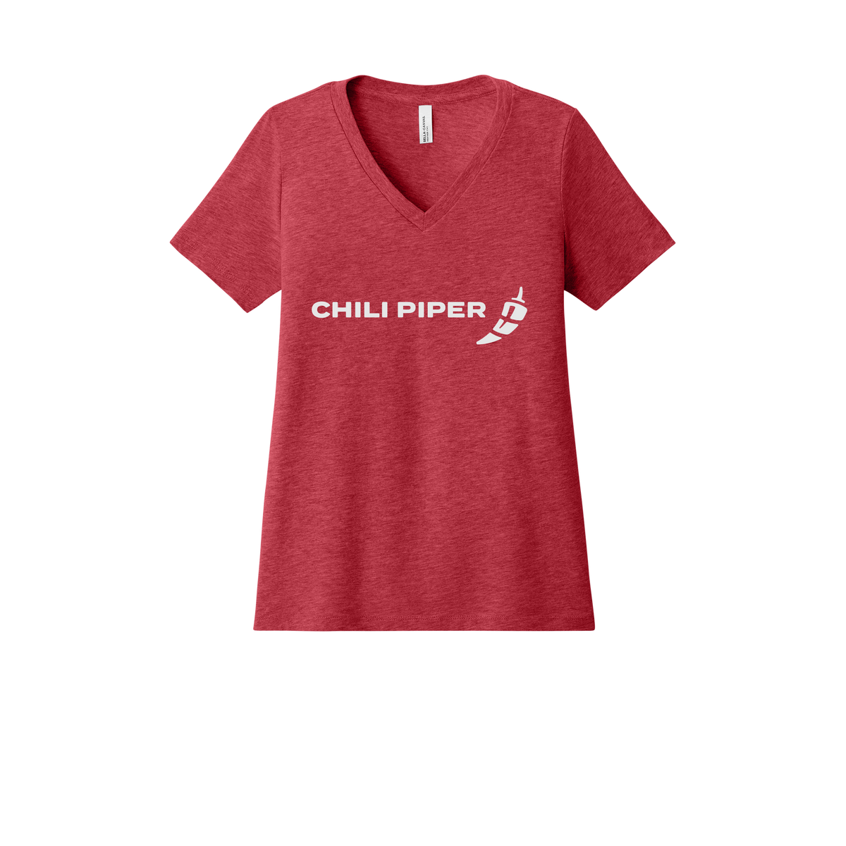 chilipiper-womens-relaxed-v-neck-tee-dtf-front-6405CVC-heatherred-flat-front
