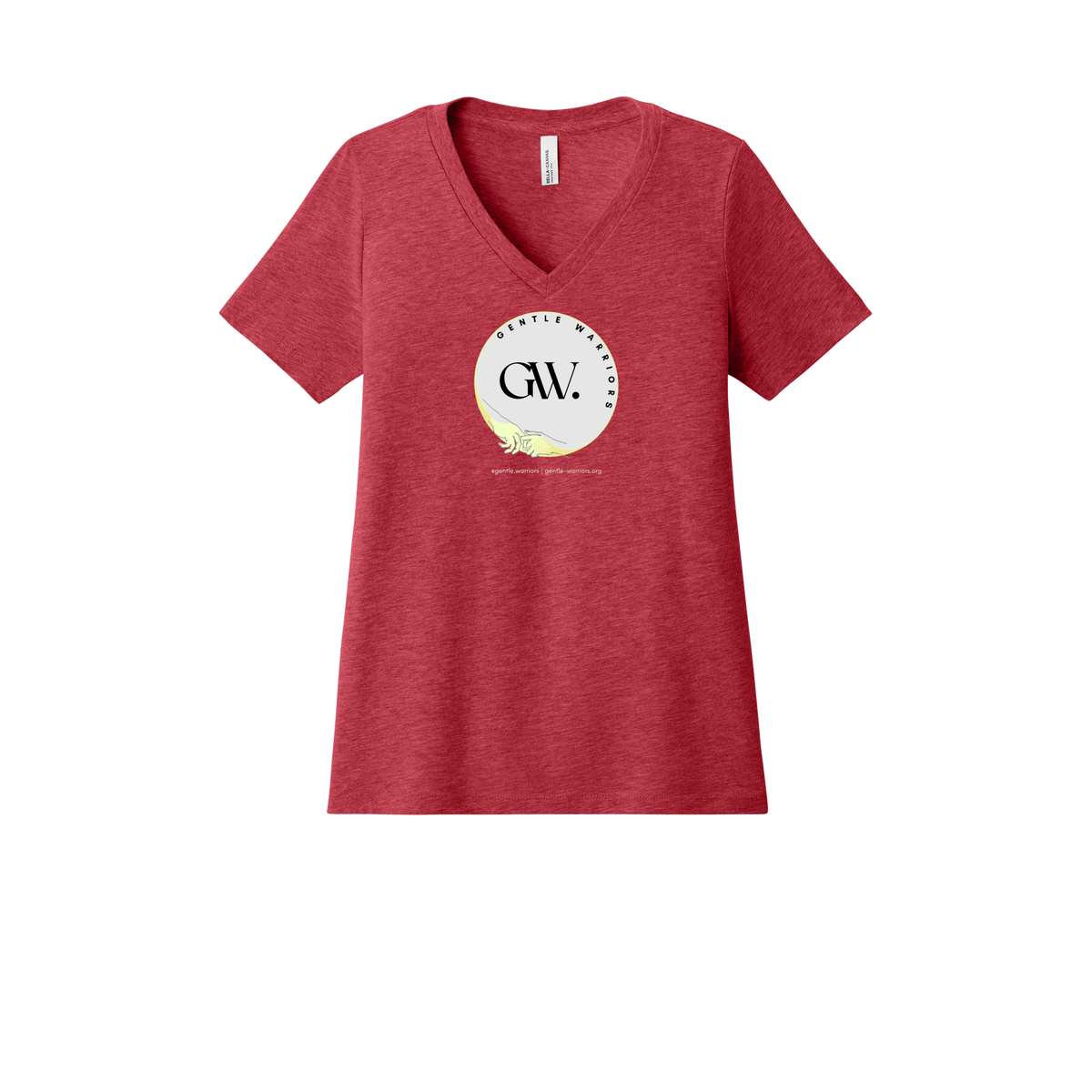 gentle-warriors-womens-relaxed-v-neck-tee-dtf-front-6405CVC-heatherred-flat-front