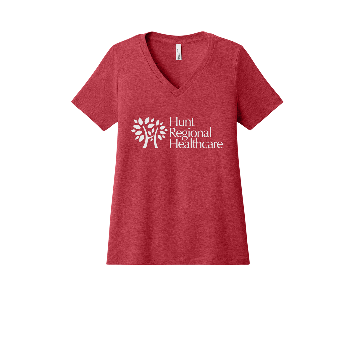 huntregional-womens-relaxed-v-neck-tee-dtf-front-6405CVC-heatherred-flat-front