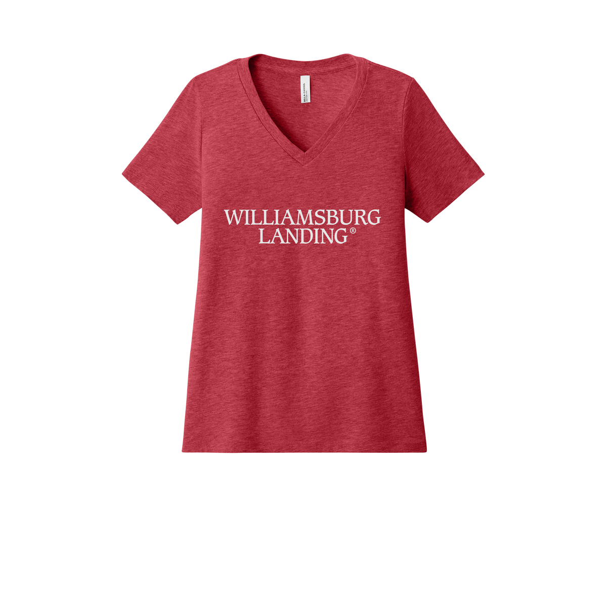 williamsburglanding-womens-relaxed-v-neck-tee-dtf-front-6405CVC-heatherred-flat-front