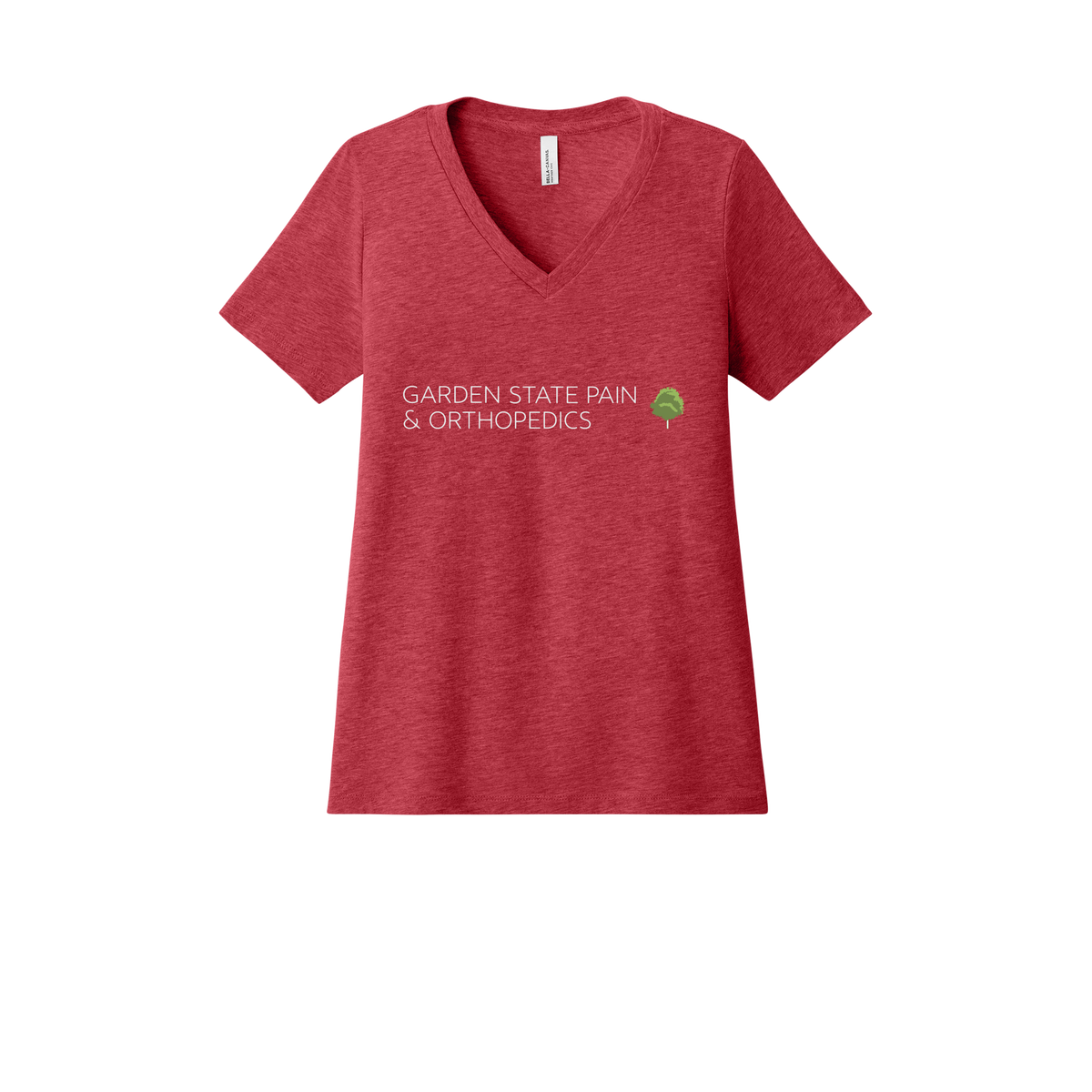 gardenstatepain-womens-relaxed-v-neck-tee-dtf-front-6405CVC-heatherred-flat-front