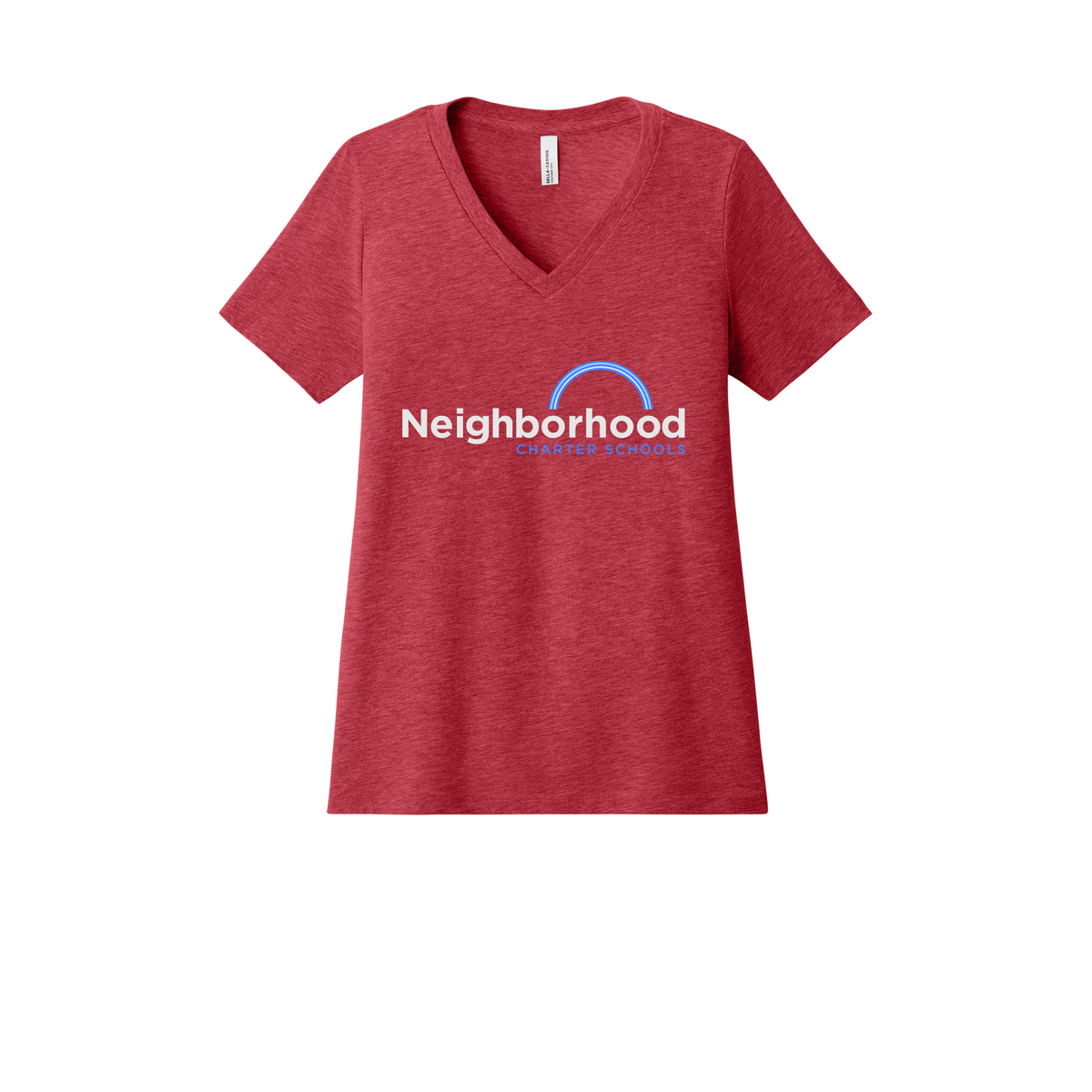 ncschools-womens-relaxed-v-neck-tee-dtf-front-6405CVC-heatherred-flat-front