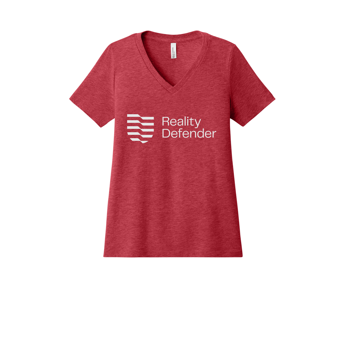 realitydefender-womens-relaxed-v-neck-tee-dtf-front-6405CVC-heatherred-flat-front