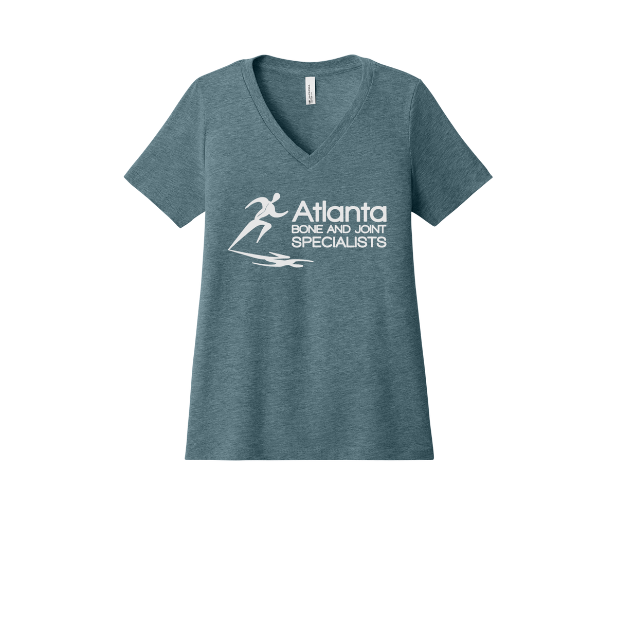 atlantaboneandjoint-womens-relaxed-v-neck-tee-dtf-front-6405CVC-heatherslate-flat-front