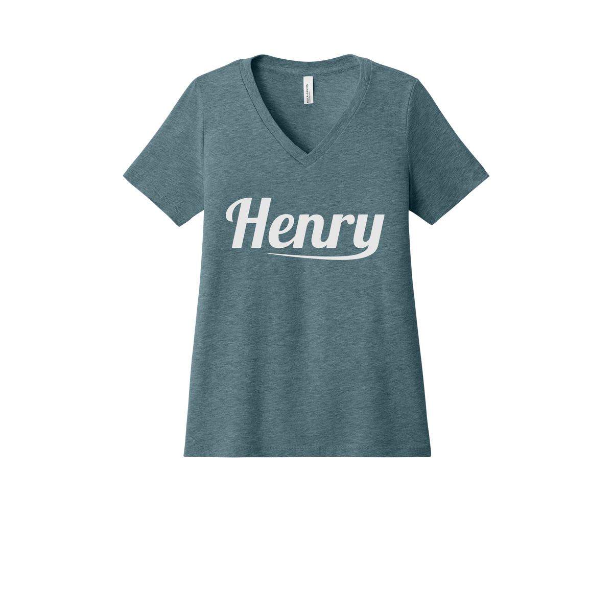 henrymeds-womens-relaxed-v-neck-tee-dtf-front-6405CVC-heatherslate-flat-front