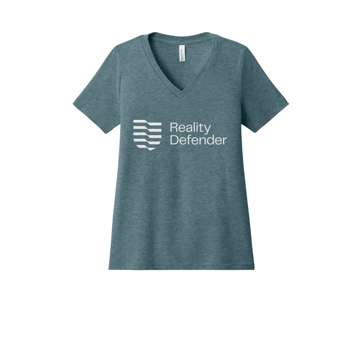 realitydefender-womens-relaxed-v-neck-tee-dtf-front-6405CVC-heatherslate-flat-front