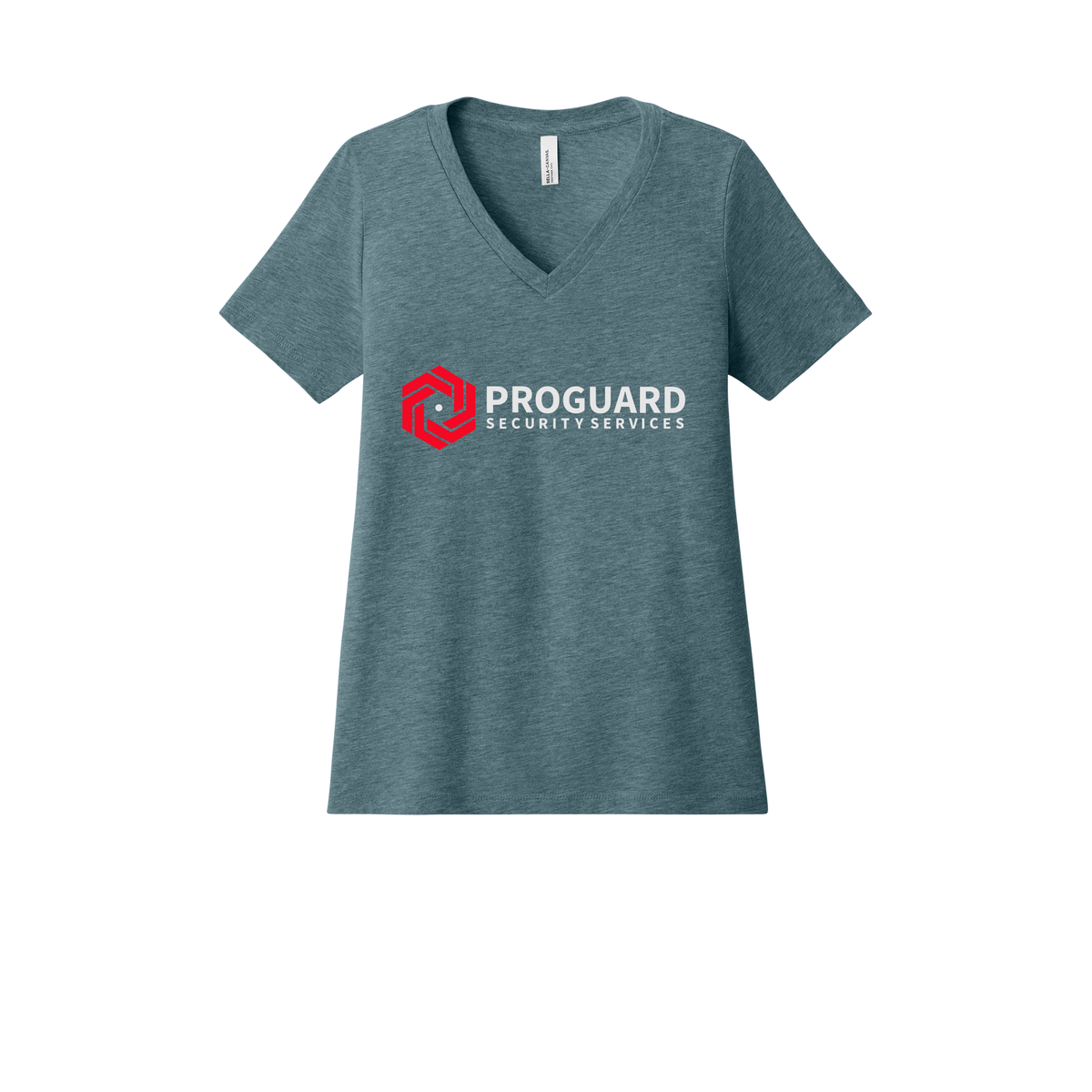 proguardsecurityservices-womens-relaxed-v-neck-tee-dtf-front-6405CVC-heatherslate-flat-front