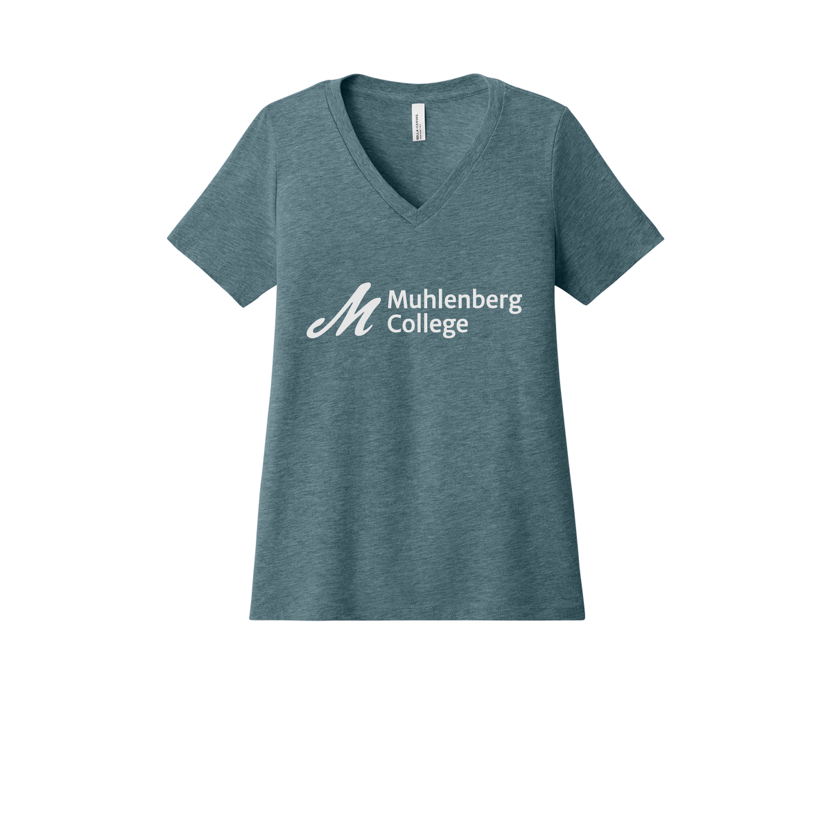 muhlenberg-womens-relaxed-v-neck-tee-dtf-front-6405CVC-heatherslate-flat-front