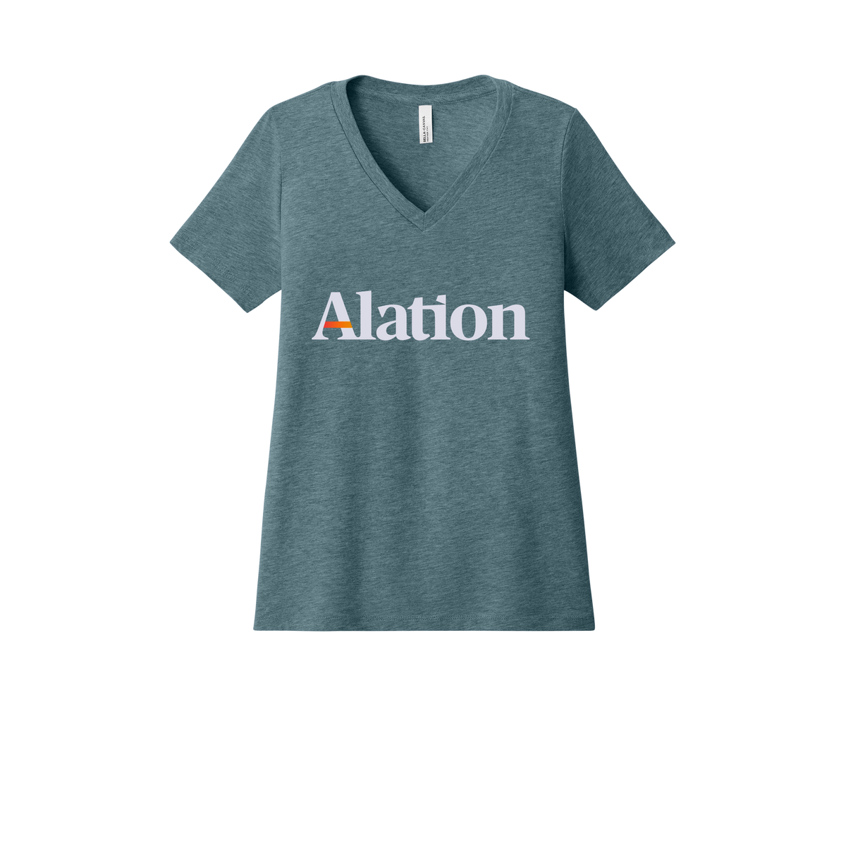 alation-womens-relaxed-v-neck-tee-dtf-front-6405CVC-heatherslate-flat-front