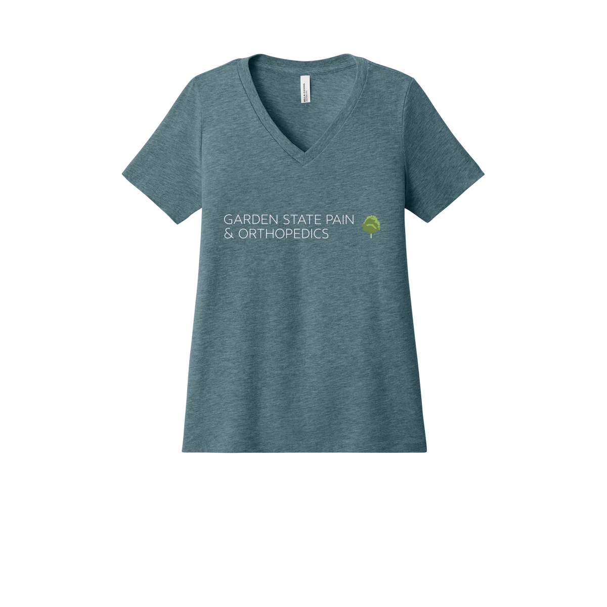 gardenstatepain-womens-relaxed-v-neck-tee-dtf-front-6405CVC-heatherslate-flat-front