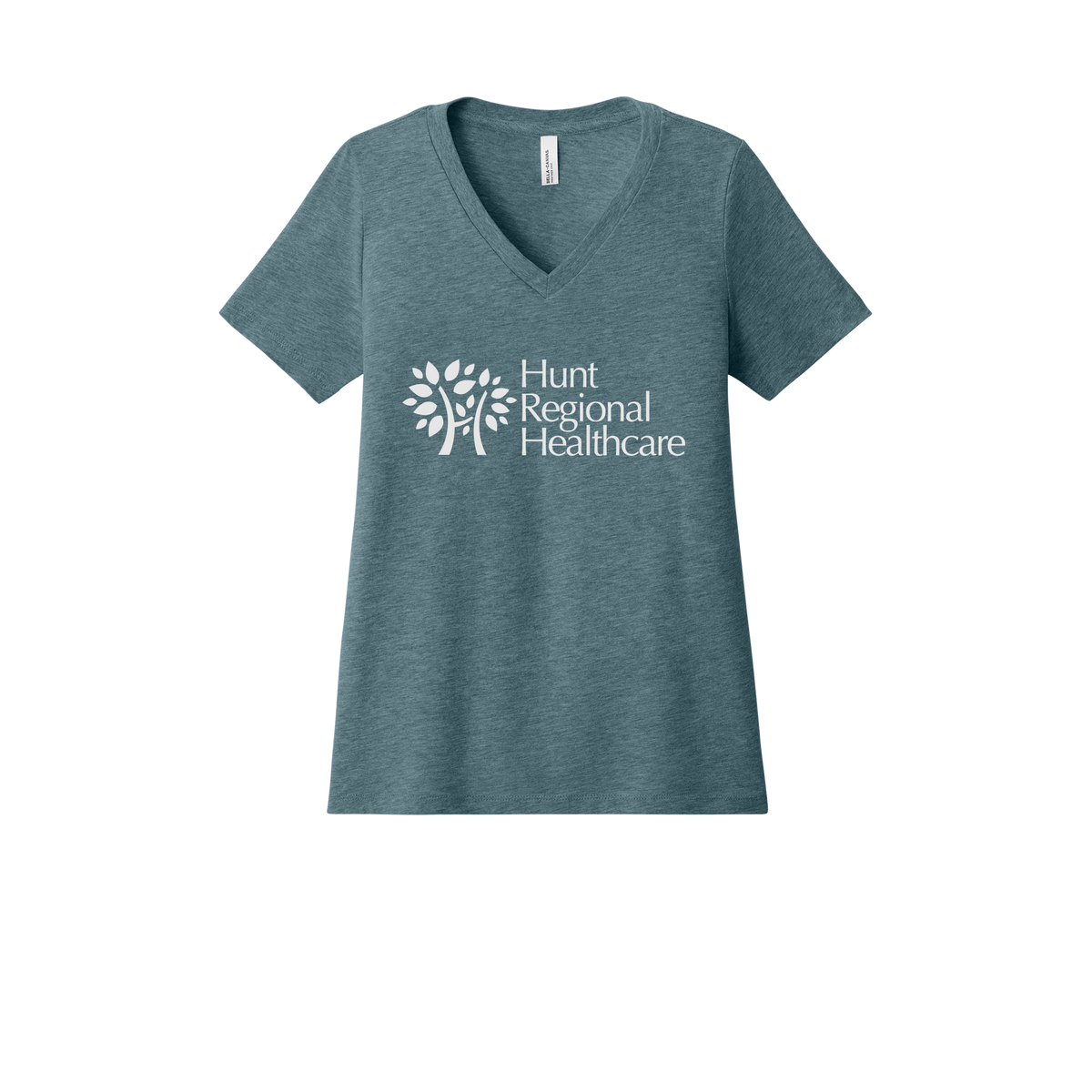 huntregional-womens-relaxed-v-neck-tee-dtf-front-6405CVC-heatherslate-flat-front