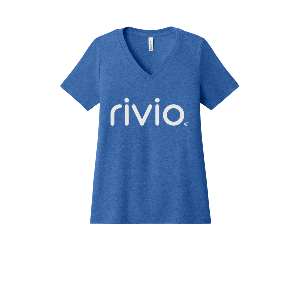 rivio-womens-relaxed-v-neck-tee-dtf-front-6405CVC-heathertrueroyal-flat-front