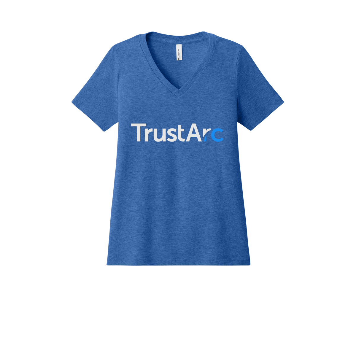 trustarc-womens-relaxed-v-neck-tee-dtf-front-6405CVC-heathertrueroyal-flat-front
