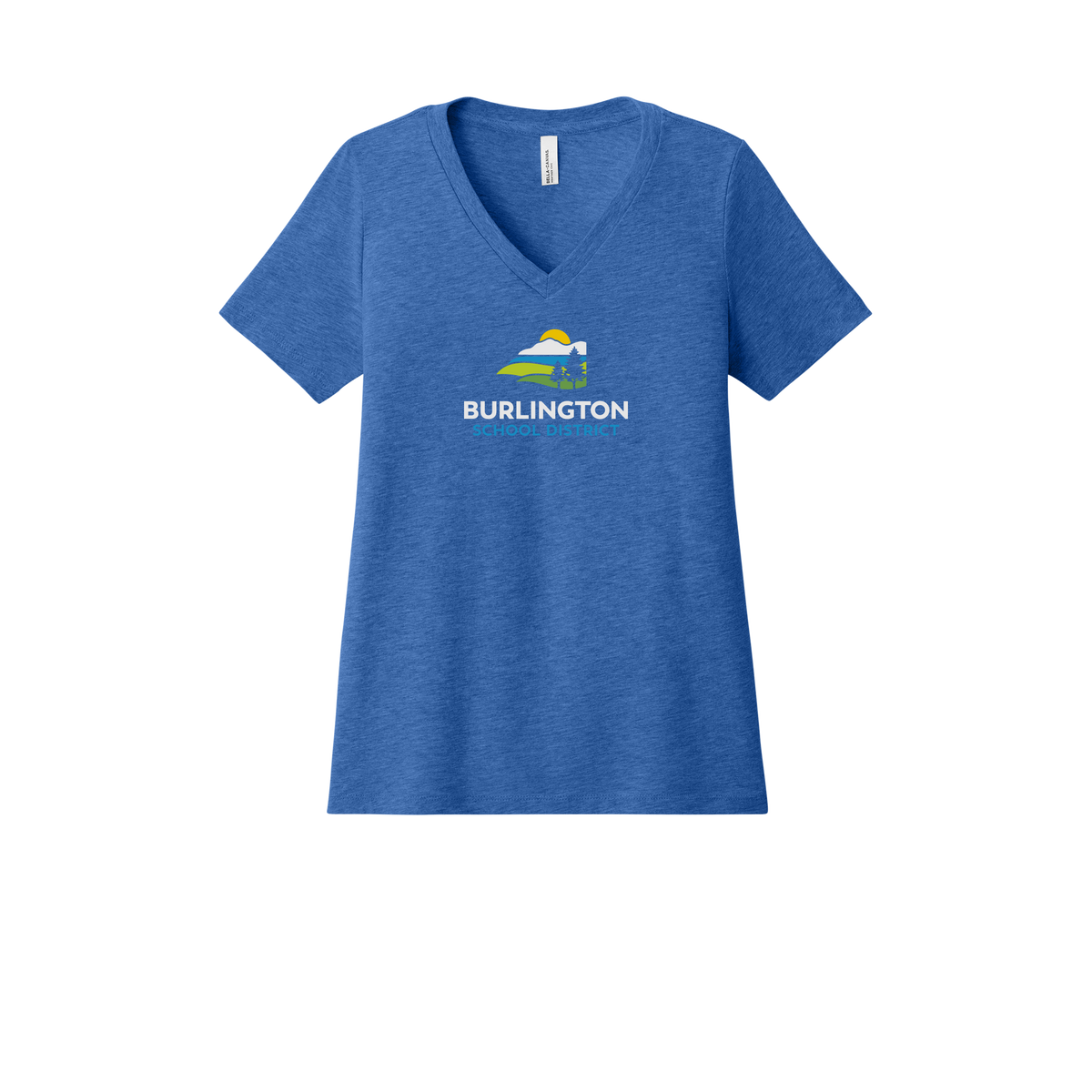 bsdvt-womens-relaxed-v-neck-tee-dtf-front-6405CVC-heathertrueroyal-flat-front