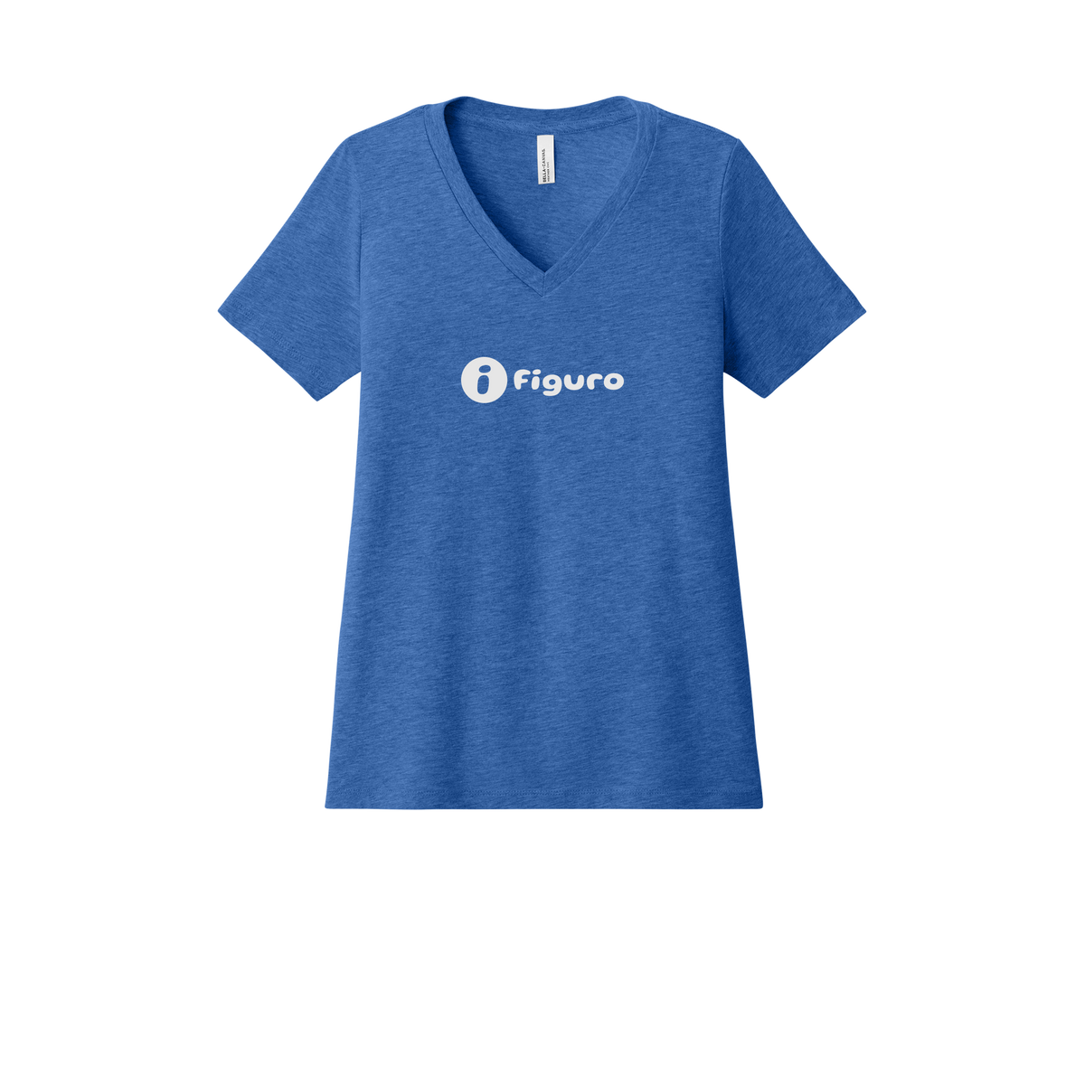 getfiguro-womens-relaxed-v-neck-tee-dtf-front-6405CVC-heathertrueroyal-flat-front