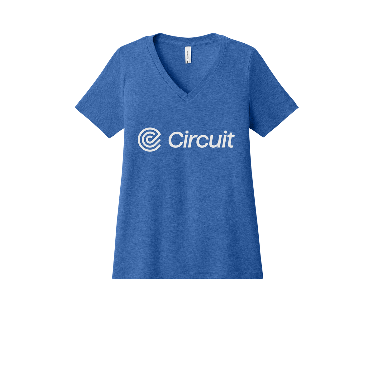 ridecircuit-womens-relaxed-v-neck-tee-dtf-front-6405CVC-heathertrueroyal-flat-front