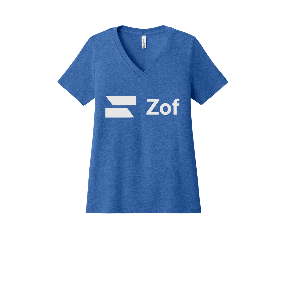 zof-womens-relaxed-v-neck-tee-dtf-front-6405CVC-heathertrueroyal-flat-front