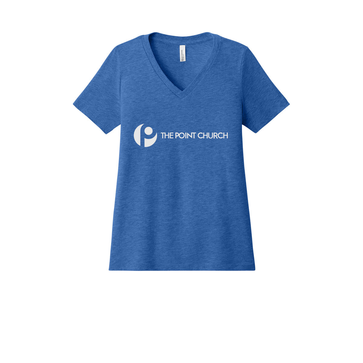 thepointva-womens-relaxed-v-neck-tee-dtf-front-6405CVC-heathertrueroyal-flat-front