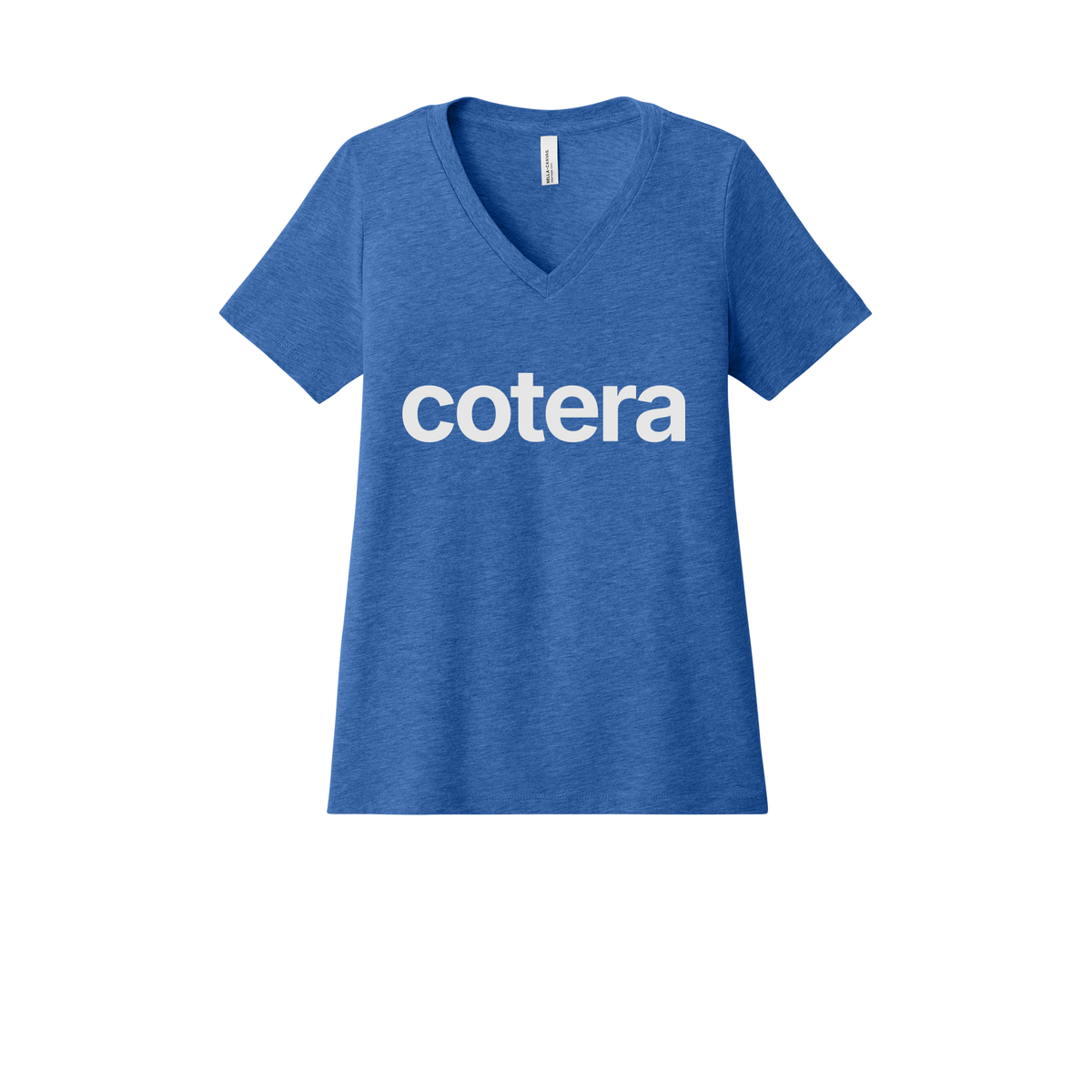 cotera-womens-relaxed-v-neck-tee-dtf-front-6405CVC-heathertrueroyal-flat-front
