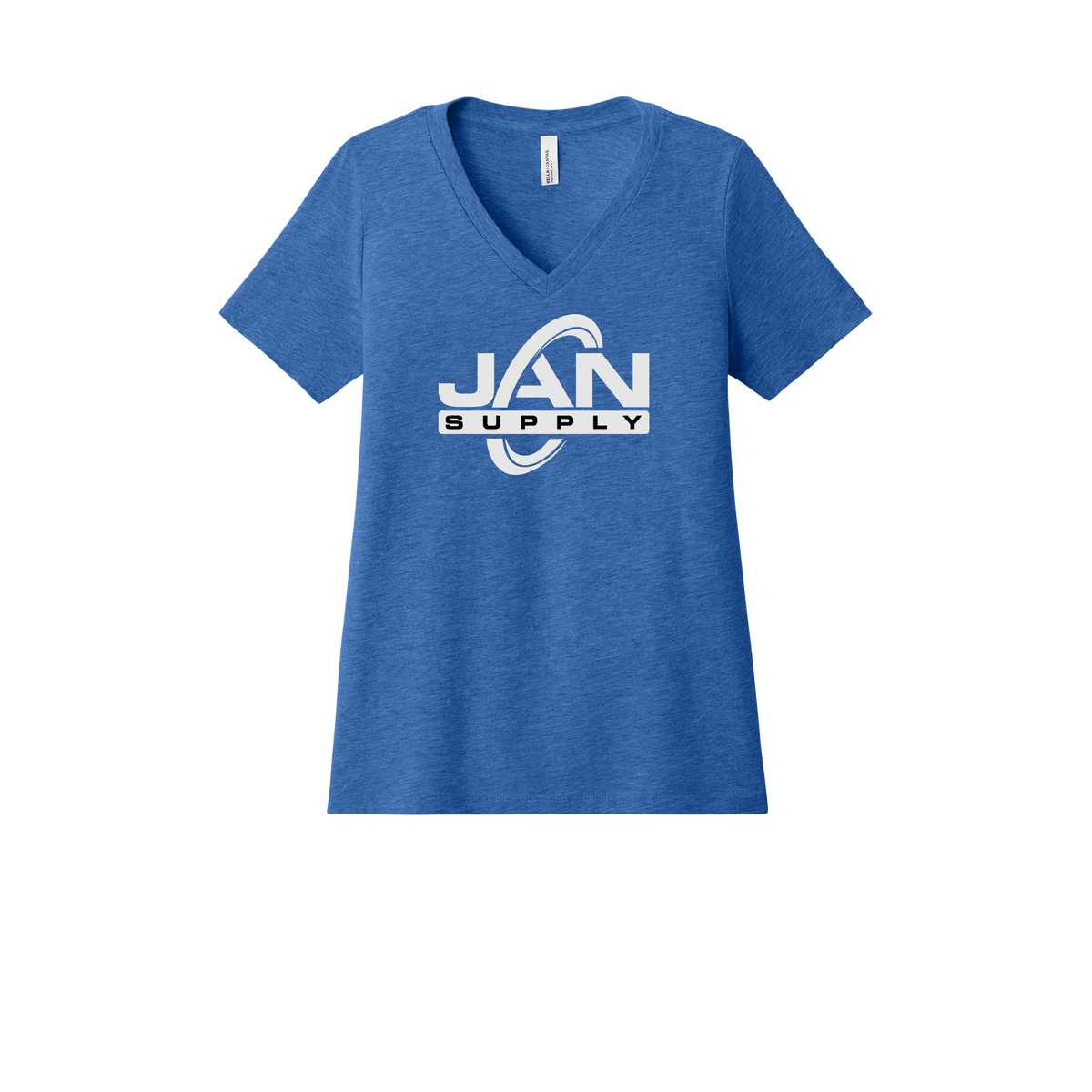 jan-pro-womens-relaxed-v-neck-tee-dtf-front-6405CVC-heathertrueroyal-flat-front